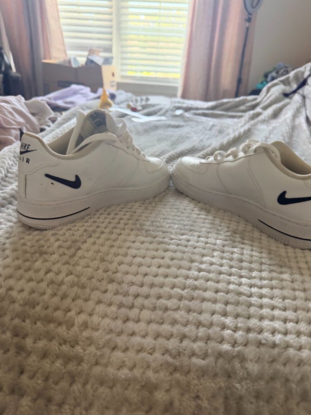y2k Nike Air Force 1 Low White black Sneakers with new laces - Picture 10 of 16